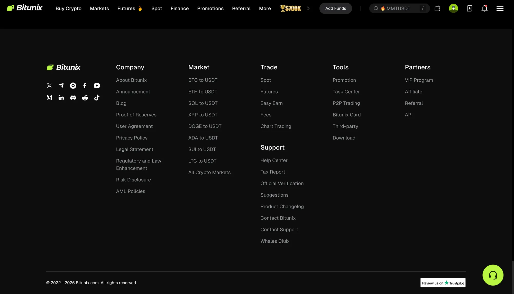 Bitunixのサービス一覧